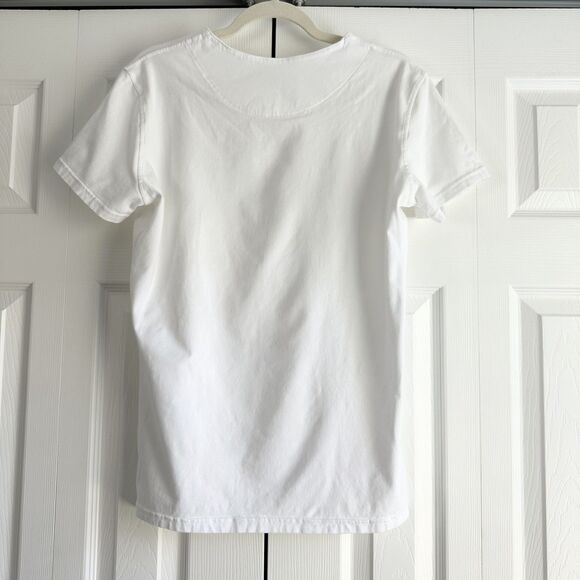 No Brand T-Shirt Women's Size M White Henley One-Button Placket Normcore - Picture 2 of 6